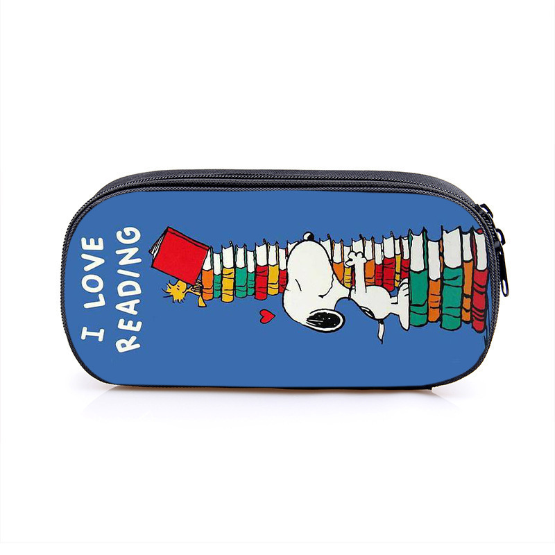 Nuevo Snoopy transfronterizo bolsas de lápiz de gran capacidad creativas caja de papelería de dibujos animados de alto valor de la cara caja de lápiz para estudiantes de primaria