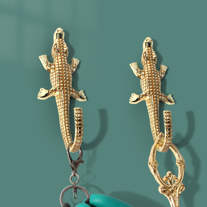 Metal sólido animal cabeza fuerte gancho transparente fácil almacenamiento creativo pegajoso gancho hogar diario ropa gancho