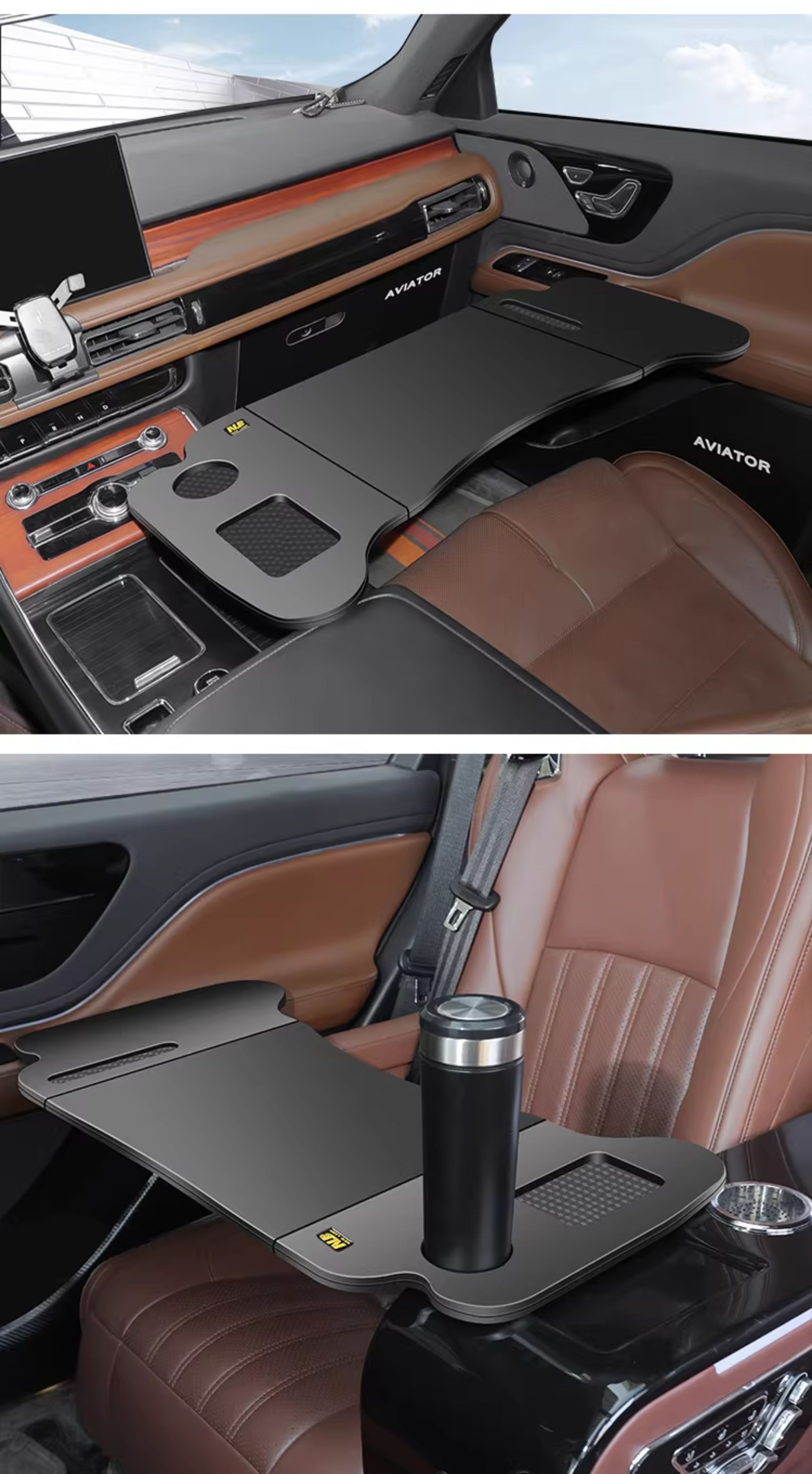 Car-mounted small table for the front passenger seat, suitable for eating and using a laptop in the car, compatible with Tesla