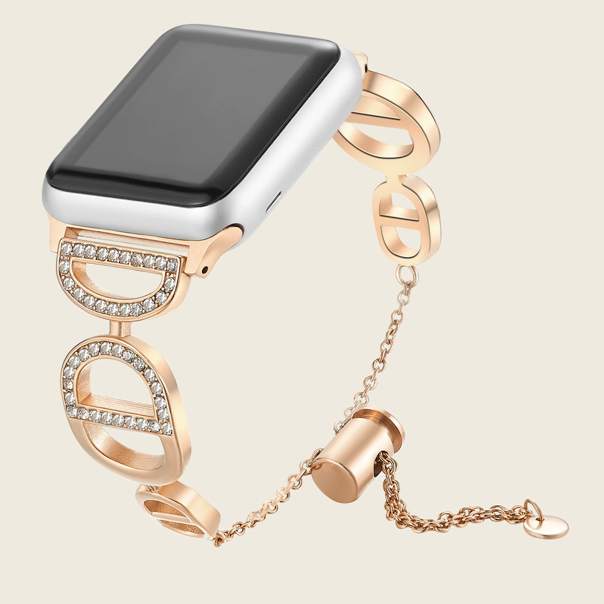 Apple, металлический ремешок для часов с кристаллами