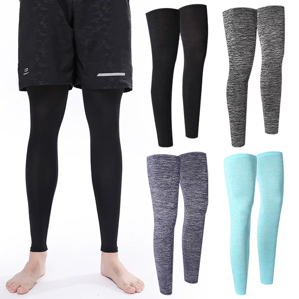 Cycling Sunscreen Leg Sleeve Summer Ice Silk Outdoor Foot Sleeve Men's and Women's Sports Basketball Running Nylon Knee Protector Legs