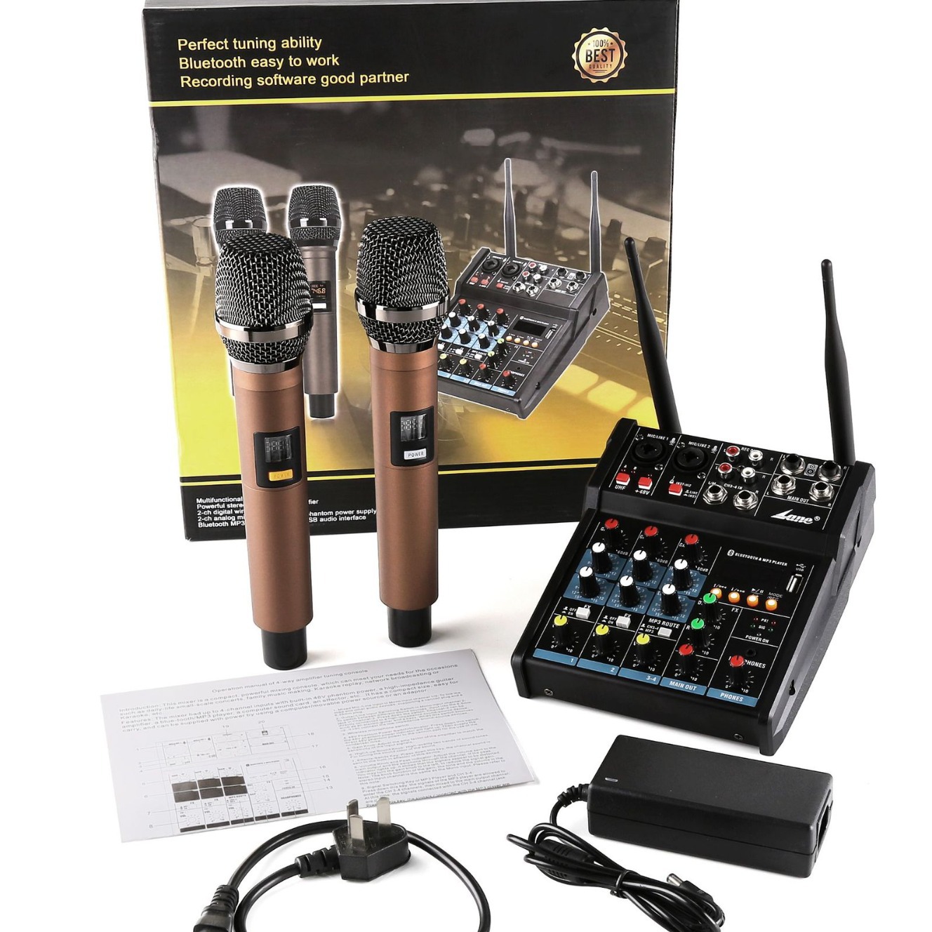 lane莱茵 G4—M2 调音台 2路带混响USB无线 舞台演出K歌调音台