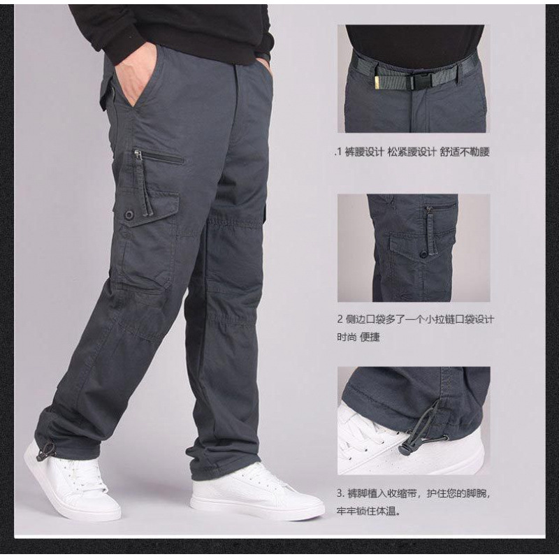 Genuino venta al por mayor primavera y otoño nuevos monos al aire libre pantalones casuales de montañismo sueltos rectos de algodón puro para hombres