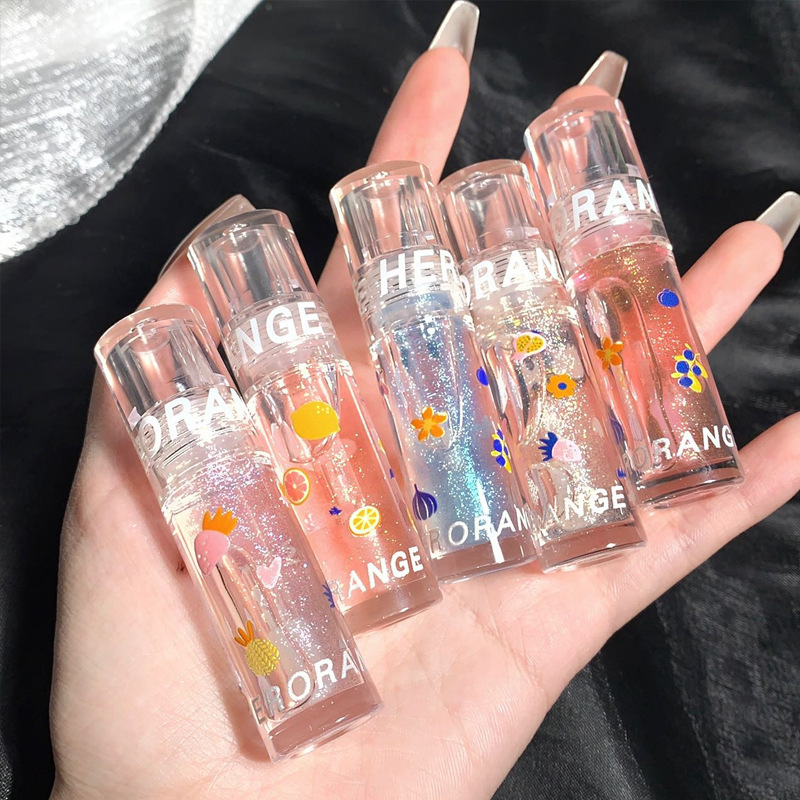 HERORANGE~ Bubble Moisturizing Lip Glaze Transparent Lip Oil Dewy Mirror Glass Lip Lacquer Lip Balm Lip Oil Budget-Friendly