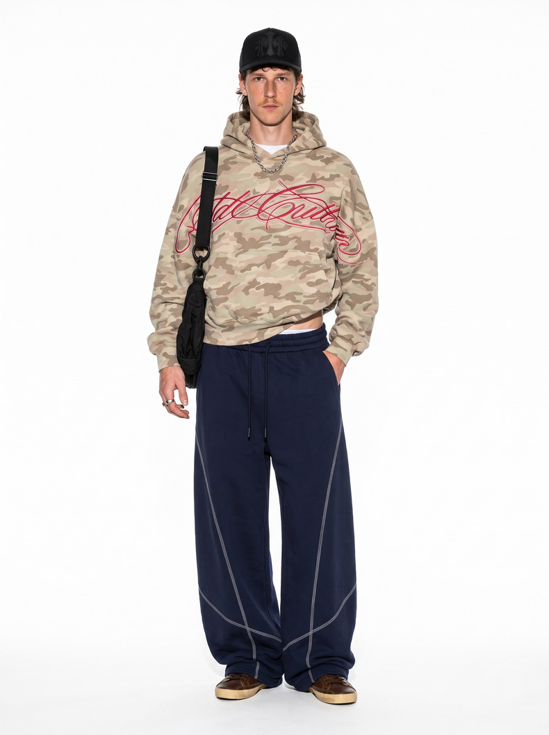 Inflation Fleece Color-Block 325g Straight-Leg Sweatpants