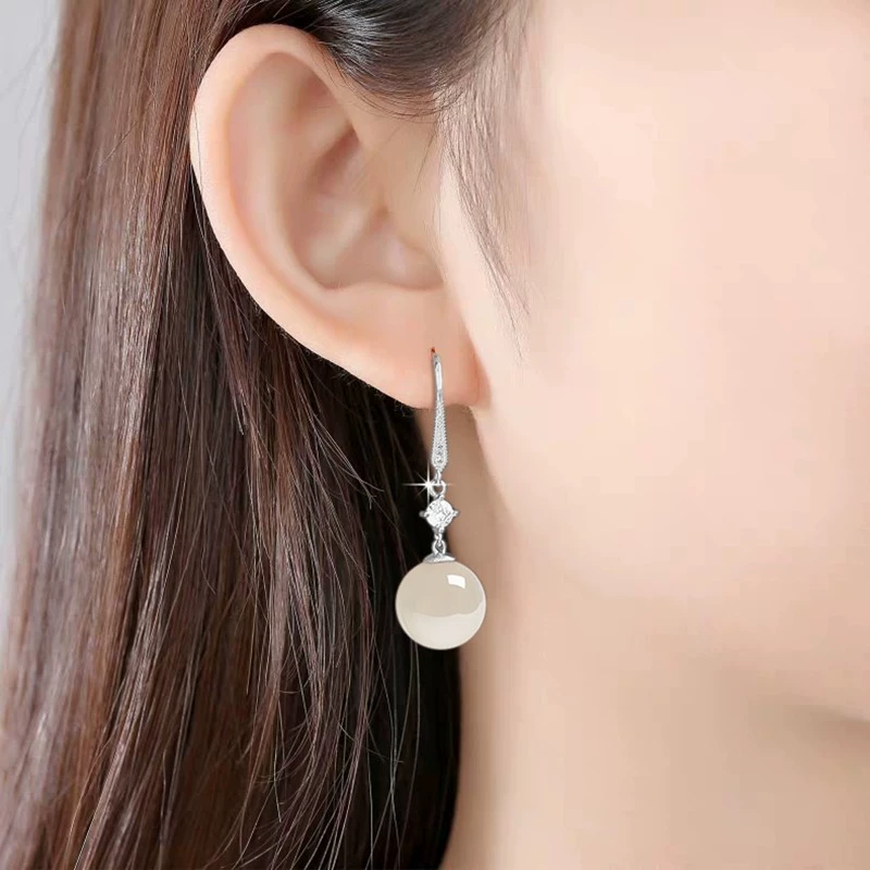 Серьги, короткие из циркония, ювелирные изделия из жемчуга, европейский стиль, с камнем