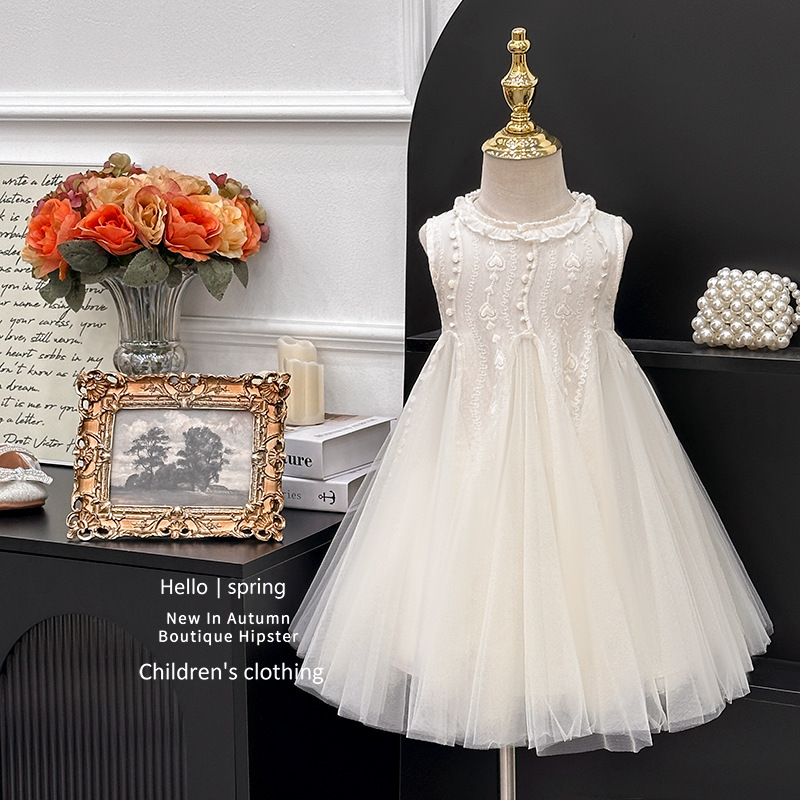 Girls' Vest Fashionable Princess Dress 2025 Summer Children's Stylish Girl Birthday Dress Sleeveless Dress Girls' Vest Fashionable Princess Dress 2025 Summer Children's Stylish Girl Birthday Dress Sleeveless Dress