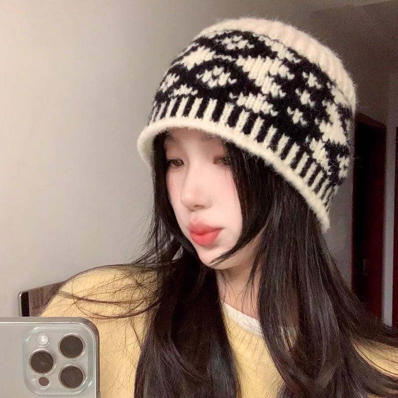 可爱毛绒帽子女冬季加绒针织毛线帽护耳保暖毛茸茸东北防寒雷锋帽|undefined
