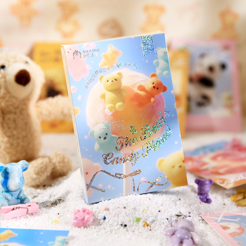Mr. Paper Postales en caja Little Bear's Gomile Planet Series Lindas mascotas Advanced Advanced Cards Decoración de la cuenta de mano