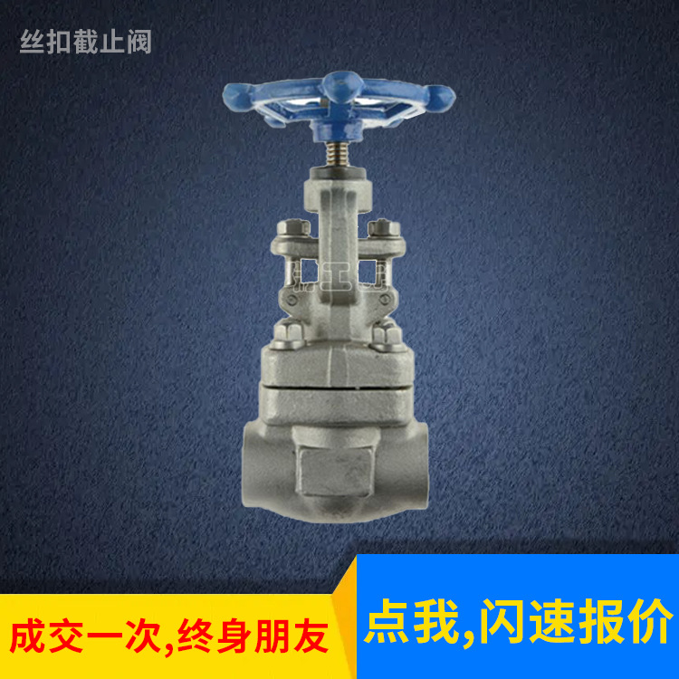 不锈钢丝扣截止阀 J11W-800LBP 美标 锻造高温高压内螺纹截止阀