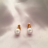 Ear clips from pearl, small fashionable earrings, Korean style, french style, no pierced ears, simple and elegant design, wholesale