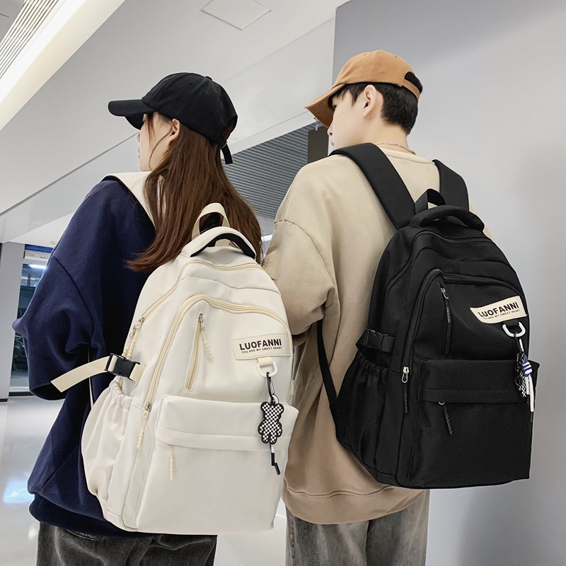 Simple Schoolbags for Boys, College Students, High School Students, College-Style Backpacks for Girls, College-Style Korean-Style Couple Backpacks