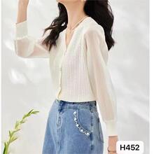 纺针织衫女装秋装2024年新款长袖v领气质上衣时尚韩版小衫女上衣