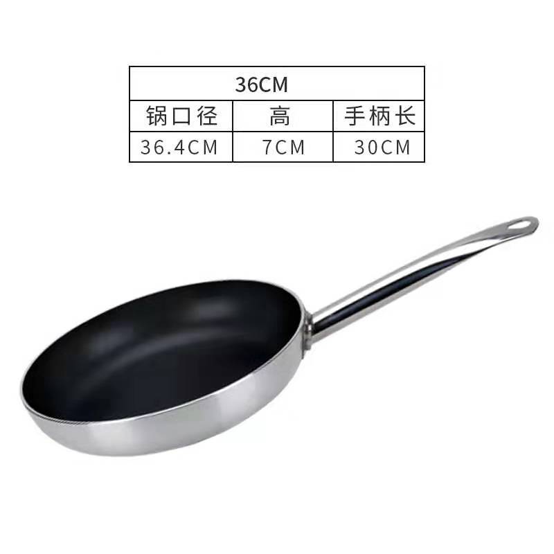 Pan antiadherente, sartén comercial especial, estufas de gas para estufa electromagnética doméstica de gran tamaño de restaurante de carne
