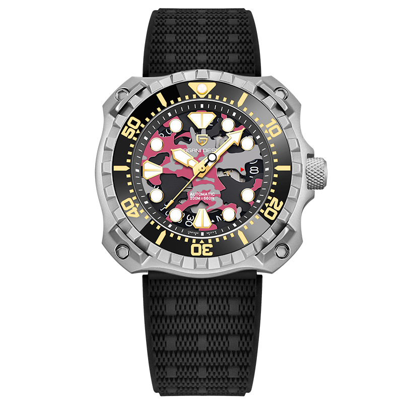 Pagani bojiani PD-YN009 reloj para hombre concha de acero cinta luminosa impermeable reloj mecánico automático