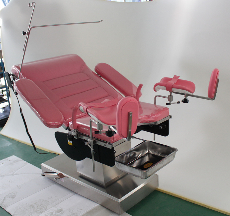 Mesa de examen ginecológico de acero inoxidable médica Mesa de operación integral eléctrica Mesa de operación ginecológica Cama de parto Cama de drenaje de examen de parto image 7