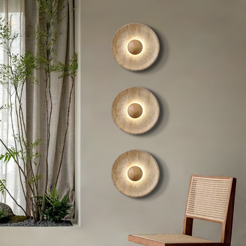 Diseño creativo diseñador de alojamiento retrógrado pasillo silencioso pared cama de viento amarillo sala de estar lámpara de pared cueva lámpara de pared profunda