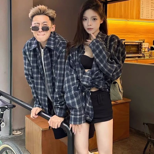 Glamorous and Vintage French-Style High-Grade Grid Shirt for Women - Spring and Autumn Season - Unique Loose Long-Sleeve Blouse - Trendy Year