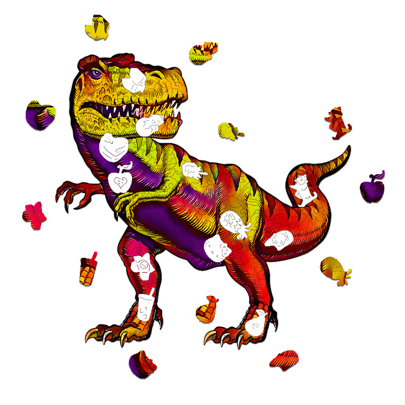 Especial en forma de rompecabezas de madera León búho Lobo Tyrannosaurus animal transfronterizo rompecabezas irregular bloques de construcción de los niños de juguete