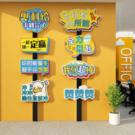 办公室墙面装饰氛围企业文化公司电商布置销售部标语背景贴纸画
