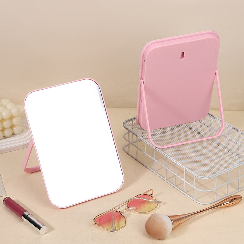 Espejo de escritorio rectangular para estudiantes portátiles dormitorio de escritorio de doble propósito espejo de maquillaje plegable HD espejo de escritorio espejo de escritorio