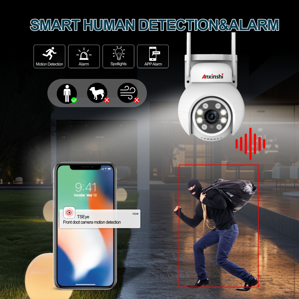 2-Megapixel 4-Kanal drahtloses WIFI-PTZ-Sicherheitskamerasystem mit bidirektionaler Audiofunktion und Monitor-Set