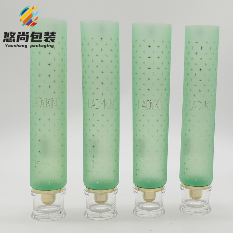 定制40直径180Ml韩国化妆品塑料PE透明软管包装洗面奶亚克力金盖
