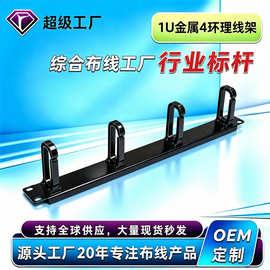 1U4环塑料环金属理线架19英寸机柜通用网线电话线缆5环密闭理线器