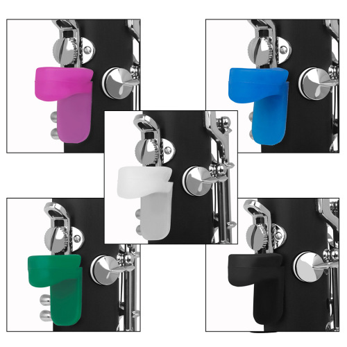 Instrument accessories soft silicone clarinet thumb pad colorful long handle black tube round thumb rest thumb protector sleeve