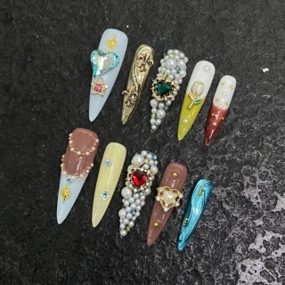 纯手工穿戴甲外贸欧美ins风甲片美甲贴片假指甲美甲片跨境款批发