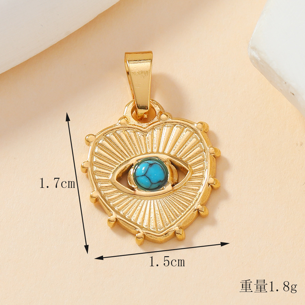 Colgante único pulsera de fundición de acero inoxidable transfronterizo accesorios de collar color salvaje estrella turquesa amor colgante de bricolaje