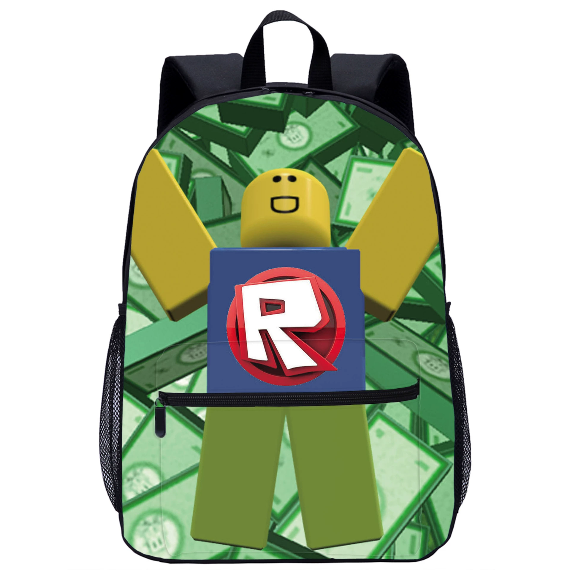 Роблокс школьные рюкзаки идут на печать 17 дюймов с передним мешком ROBLOX начальная школа студент рюкзак кросс -бордер один кусок