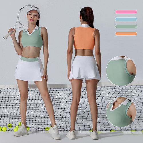 Summer New Slimming Sports Tennis Outwear Outdoor Running Fitness Sports Golf Tennis Suit Set Top