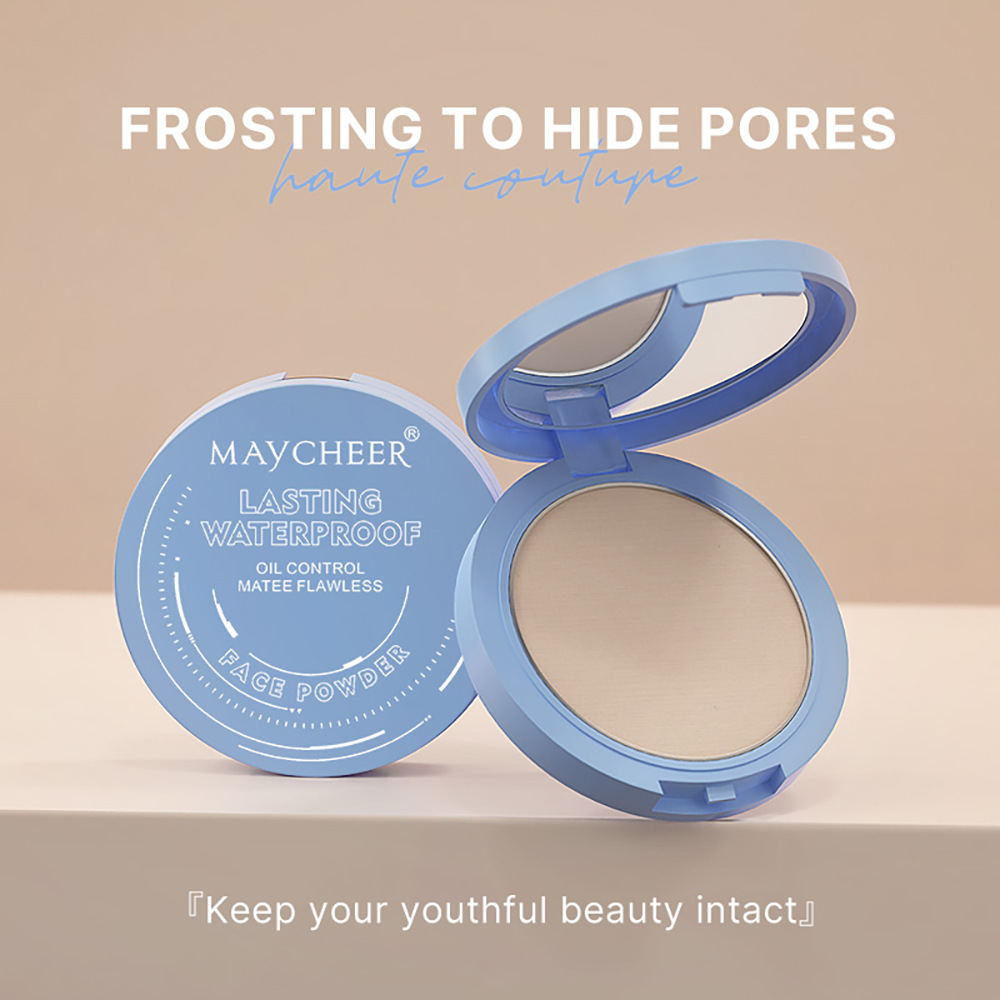 Exclusivo transfronterizo MAYCHEER polvo de brillo suave a prueba de agua, control de aceite, maquillaje fijo, opacificador en polvo