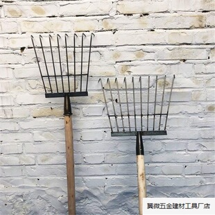 Steel wire rake cuddle grass clear deciduous grass rake leaves sundries iron rake garden tools household lawn crawler farm tools