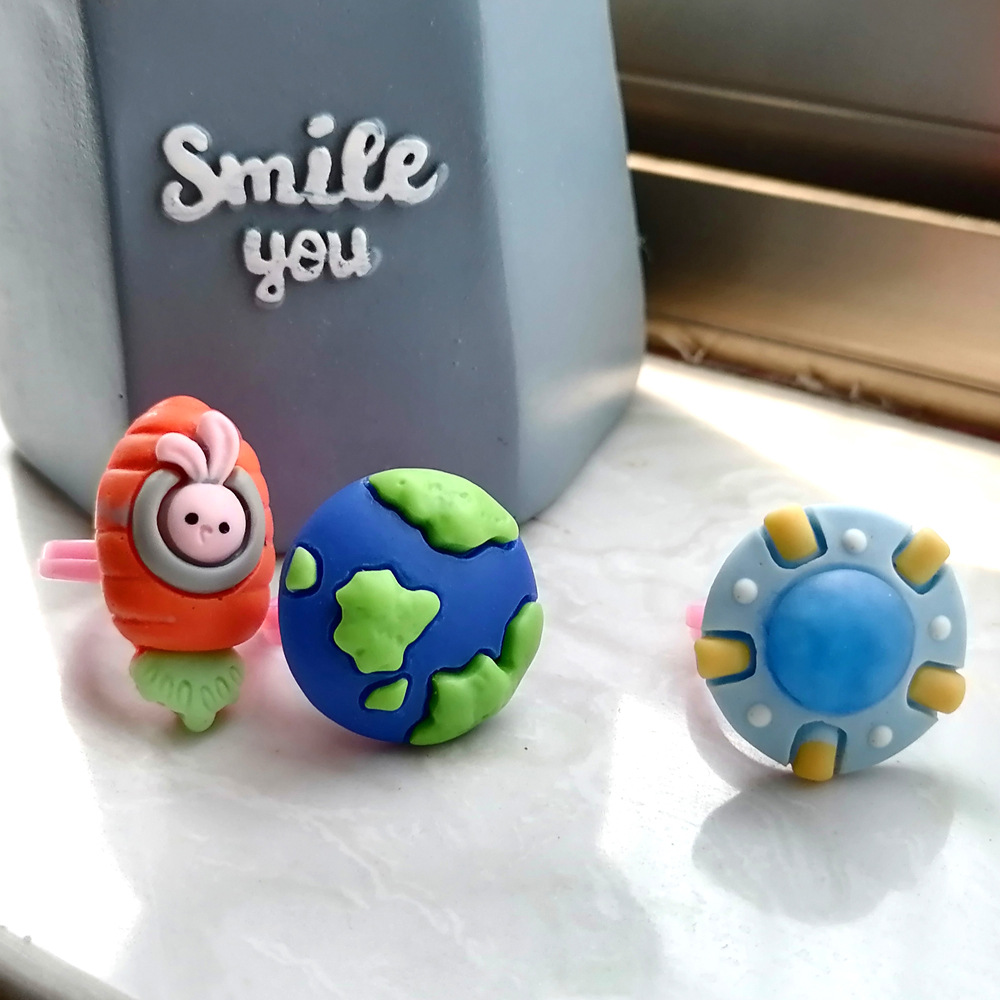 Anillo DE LOS NIÑOS dibujos animados Spaceman tema joyería niños y niñas bebé educativo dedo juguete kindergarten regalo la escuela