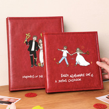 皮质情侣小相册diy自粘式照片收纳恋爱结婚混合尺寸纪念手工影集