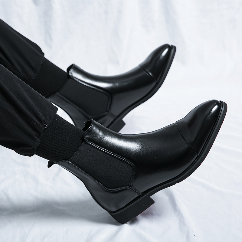 Transfronterizo Otoño e invierno de los hombres Nuevo tamaño más cálido alto-top moda casual moda puntiaguda manga juventud botas de los hombres al por mayor image 6