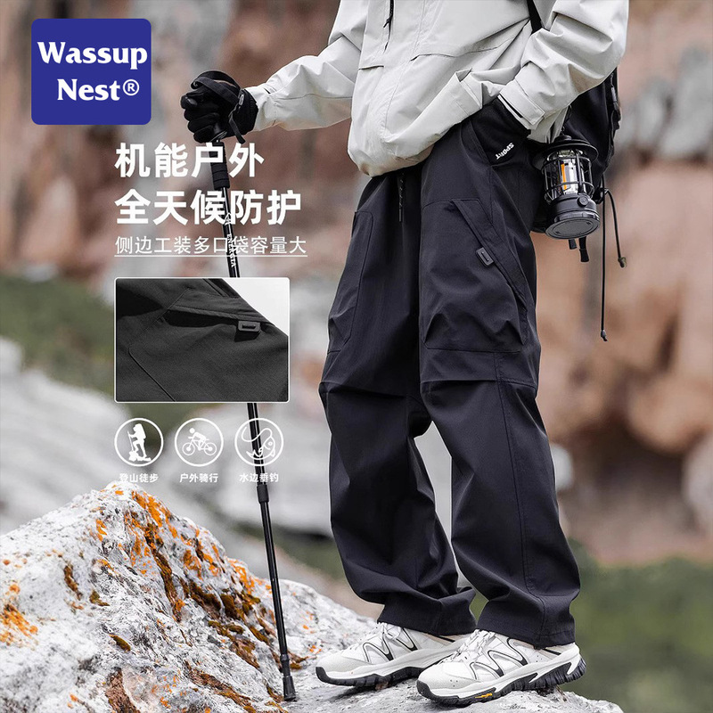 Wassup Waterproof Charge Pants Men's Spring and Autumn New Overalls Straight Loose Outdoor Casual Long Pants