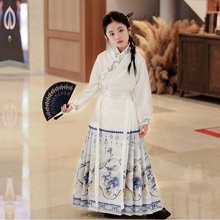 女童汉服2025秋季新款原创唐装中国风女孩织锦高端帅气马面裙批发