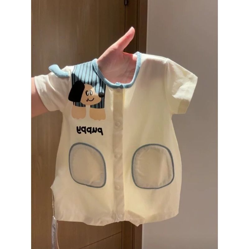 婴儿衣服夏款新生儿宝宝连体衣纯棉卡通哈衣短袖薄款透气爬爬服|undefined