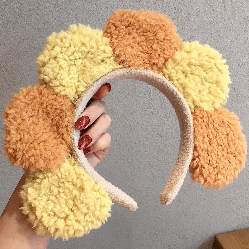 Cartoon facial lavado especial para mujeres 2024 nuevo cabello de peluche maquillaje prensado cabello lindos pinzas de cabello correa tocado