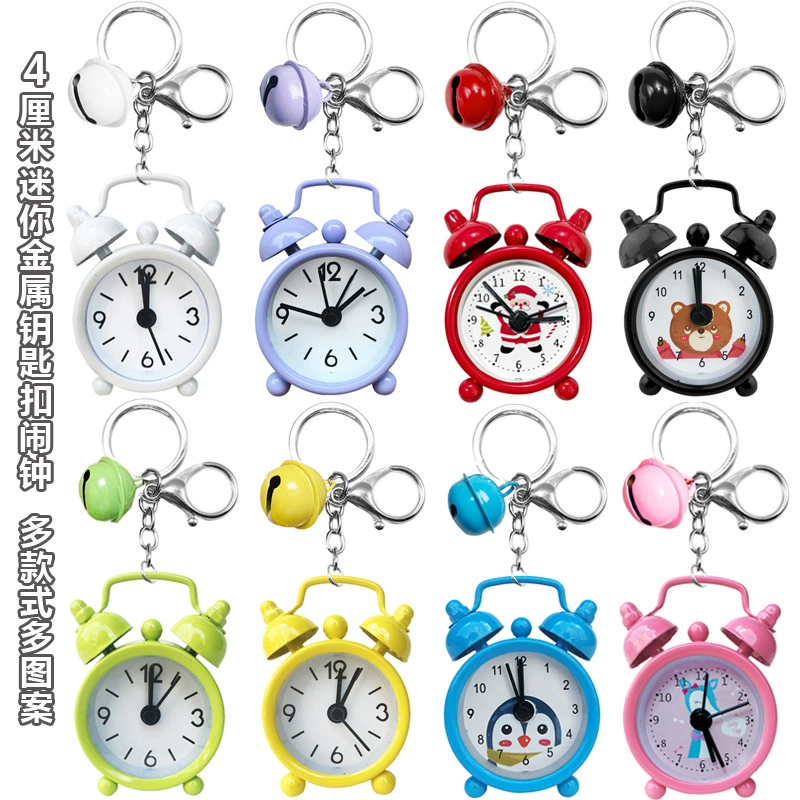 Рождественский металлический мини-будильник-брелок, подвеска для сумки, подарок для детей и студентов, декоративный будильник