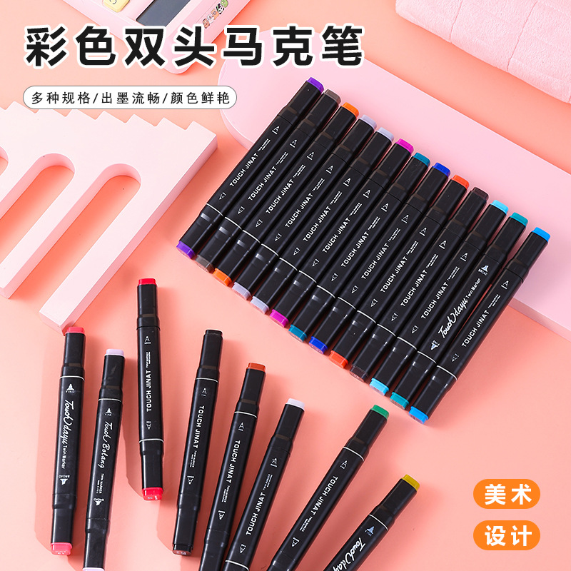 En stock al por mayor 262 color bolsa de tela marcador traje aceitoso de doble cabeza color estudiante arte pintura cepillo bolsa