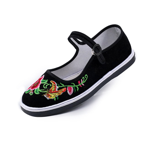 Old Beijing Fabric Shoes Women Embroidered Shoes for Seniors Elderly Grandmothers Fabric Shoes Grandmother Shoes Elderly Anti-Slip Versatile Wholesale Shipping