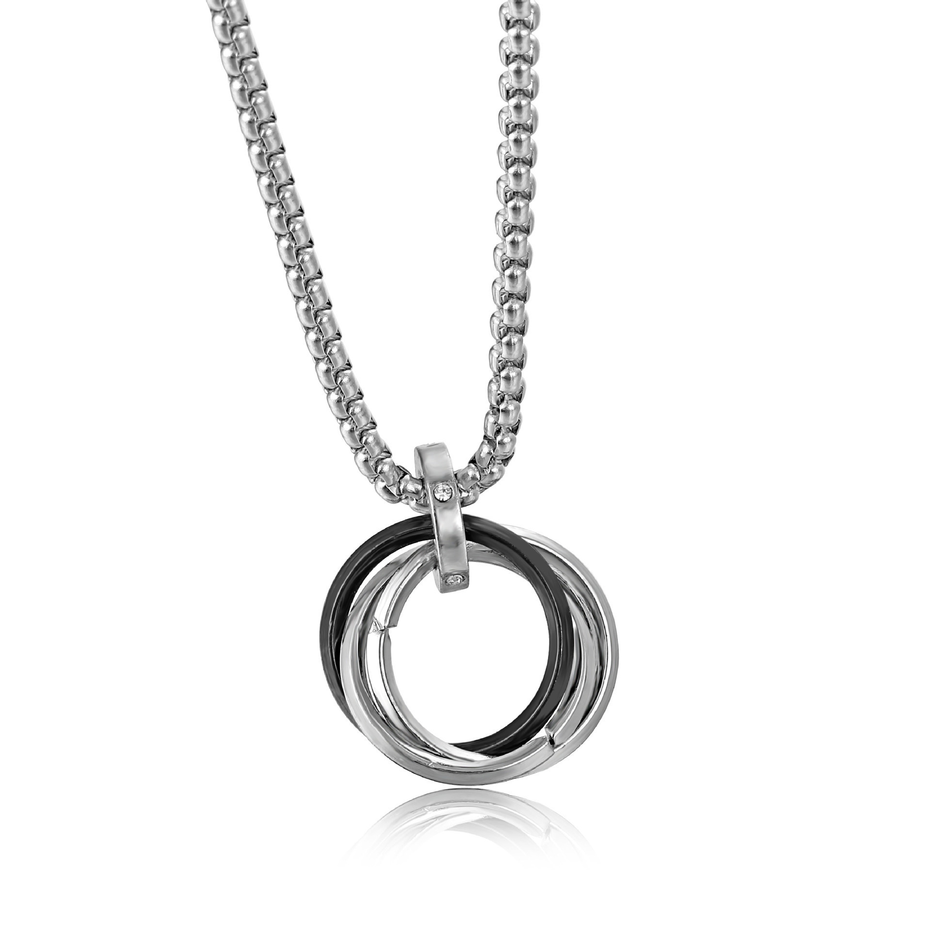 Fashion Circle Titanium Steel Pendant Necklace 1 Piece display picture 3