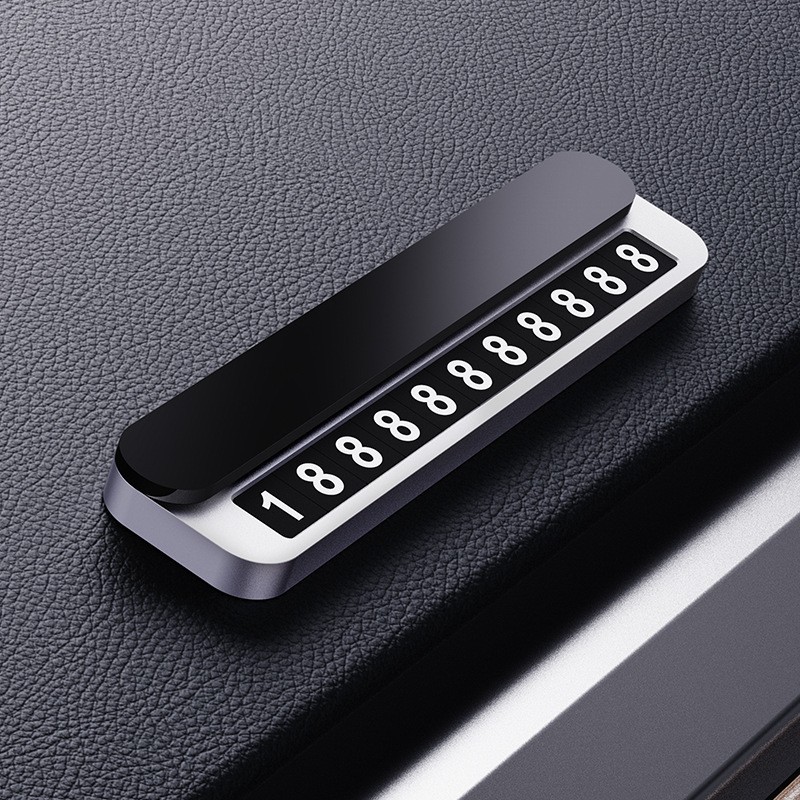 Placa de número de estacionamiento temporal del coche Placa de teléfono móvil de aleación