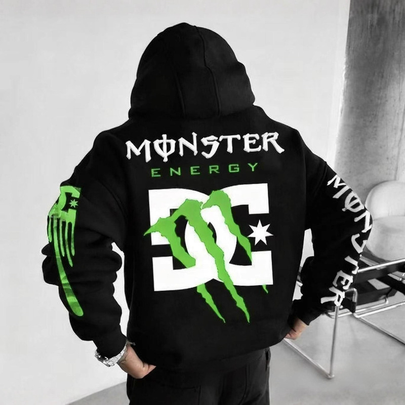 2025 Autumn and Winter Cross-Border Amazon Spring and Autumn Sports and Leisure Red Bull Racing 3D Printed Men's Hoodie Sweatshirt