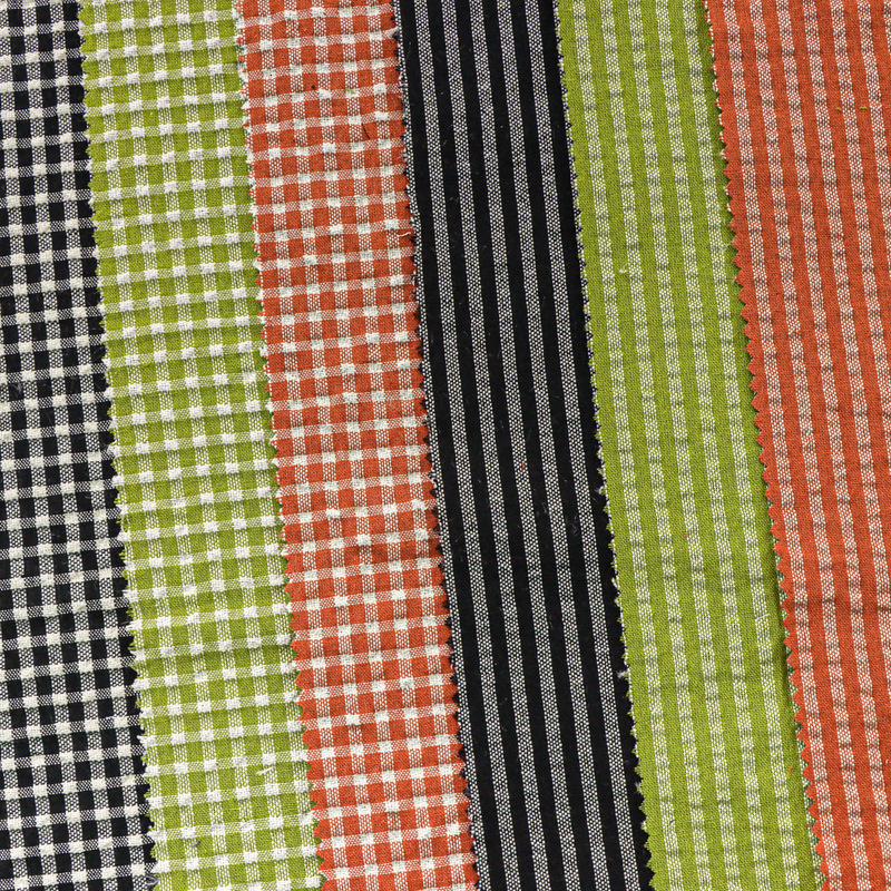 In stock 2024 popular color shirt dress summer fabric new jacquard bubble Plaid striped cloth