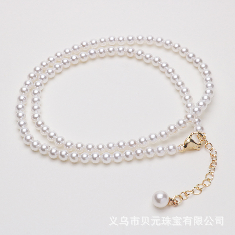 Fashion All-match Shell Pearl Necklace Women's Light Luxury French Style Vintage Imitation Shell Beads Clavicle Chain High-grade Niche Necklace